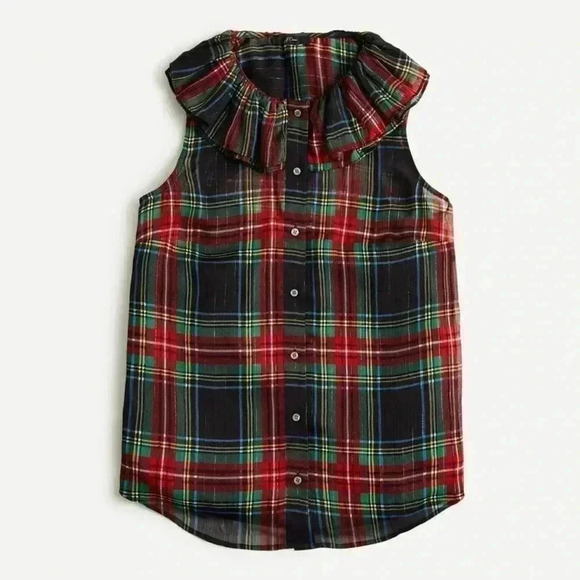 J. Crew Multicolor Plaid Sleeveless Top - Picture 4 of 15
